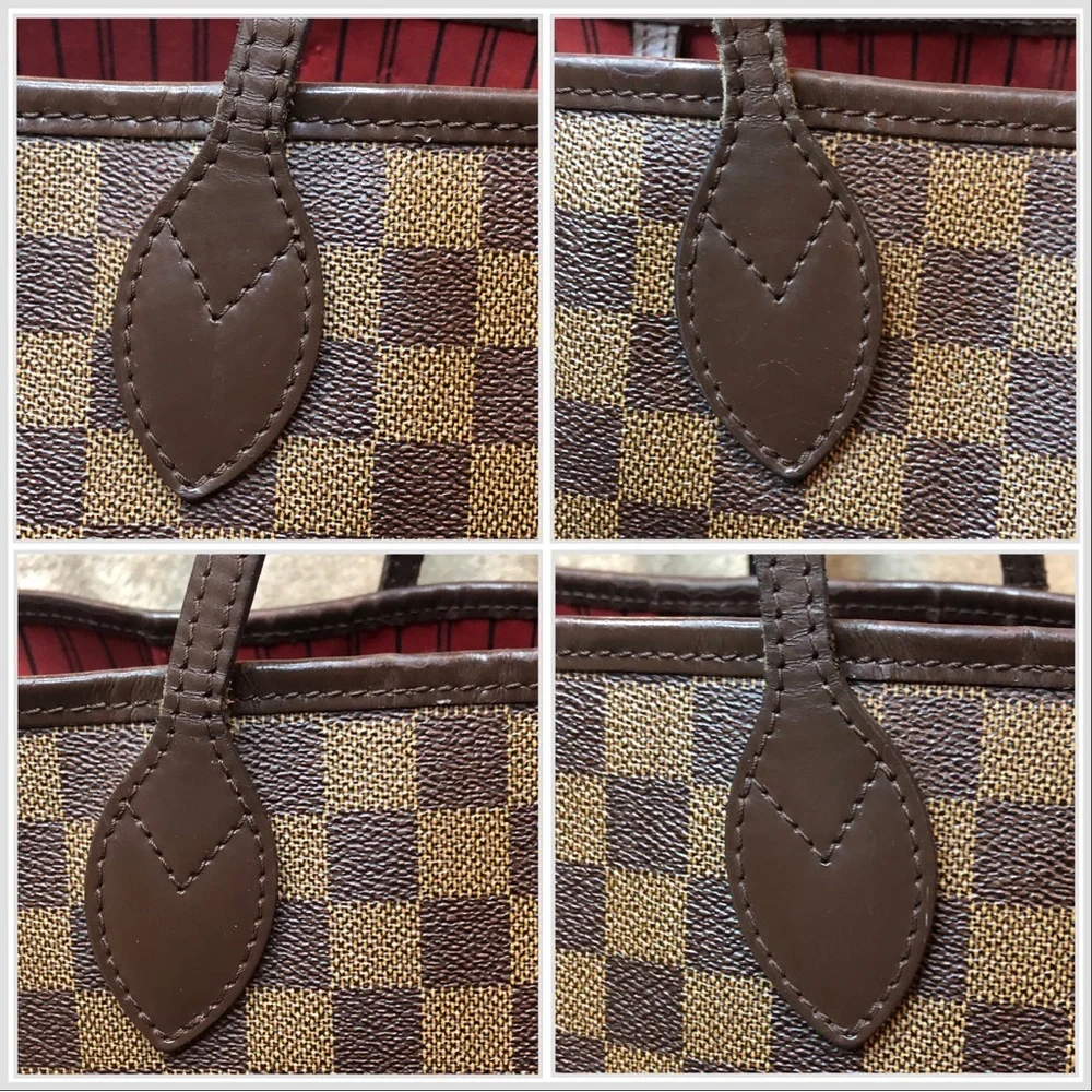 LOUIS VUITTON Damier Ebene Neverfull GM Red Interior Dust Bag Organizer